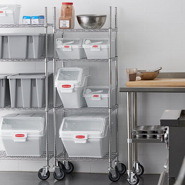 Rubbermaid 18 x 24 Ingredient Bin Shelving Kit with 5 Shelf Ingredient  Bins