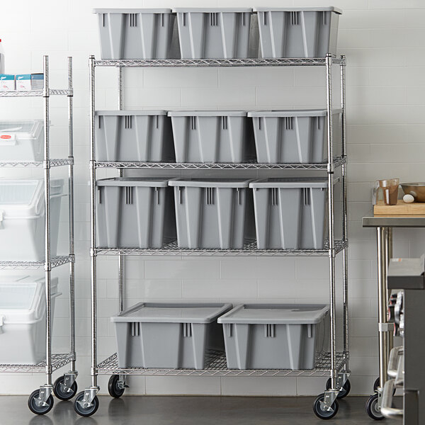 Rubbermaid 24 x 48 Palletote Box Shelving Kit with 11 Palletote Boxes