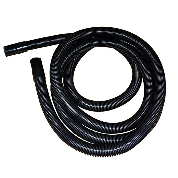 A black flexible Sandia vacuum hose on a white background.