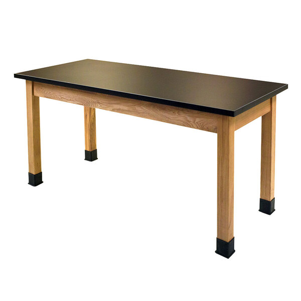 National Public Seating Wood Science Lab Table with ChemRes Top