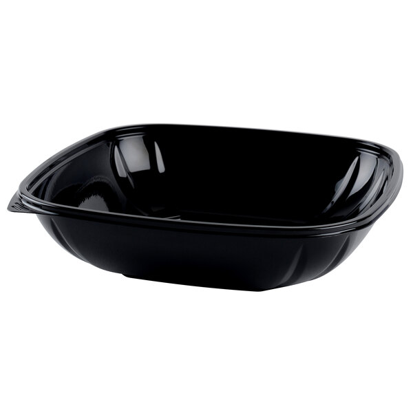 A black plastic Fineline Super Bowl with a lid.
