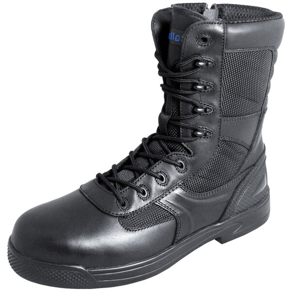 Genuine Grip 5080 Skynight Women's Medium Width Black Composite Toe Non Slip Full Grain Leather Tactical Boot with Zipper Lock