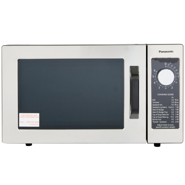 Panasonic NE-1025 Stainless Steel Commercial Microwave Oven with Dial Timer - 120V, 1000W