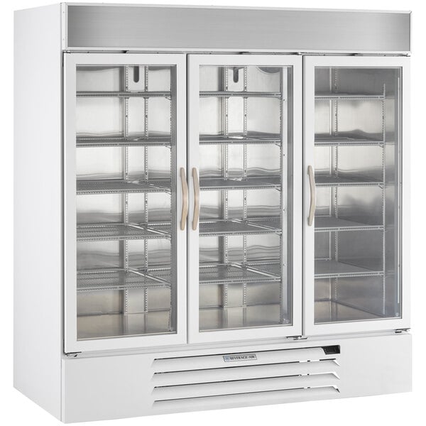 BeverageAir MMF72HC5WS MarketMax 75" White Glass Door Merchandising