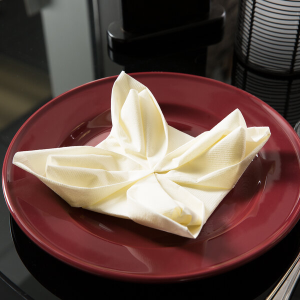 Ecru / Ivory Flat Pack LinenLike Napkin, 16" x 16" Hoffmaster 125050