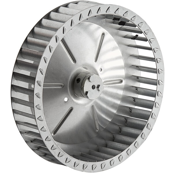 A Cooking Performance Group blower wheel with a circular metal blade.