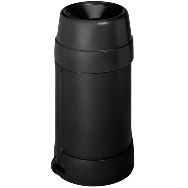 Continental 1430BK 24 Gallon Black Round Trash Can with Funnel Top