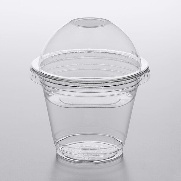 100 Pack] 16 oz Clear Plastic Cups with Flat Lids, Disposable Iced