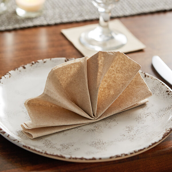 Hoffmaster Kraft Natural LinenLike Paper Dinner Napkins 1000/Case