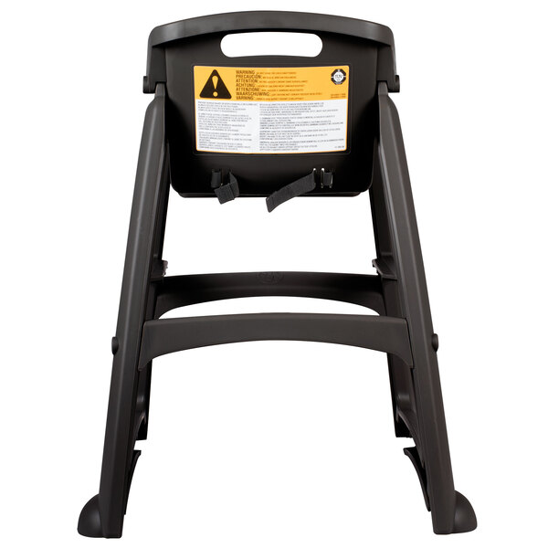 Rubbermaid FG781408BLA Black Sturdy Chair Restaurant High Chair without