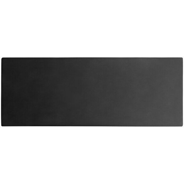A rectangular black plastic display base.