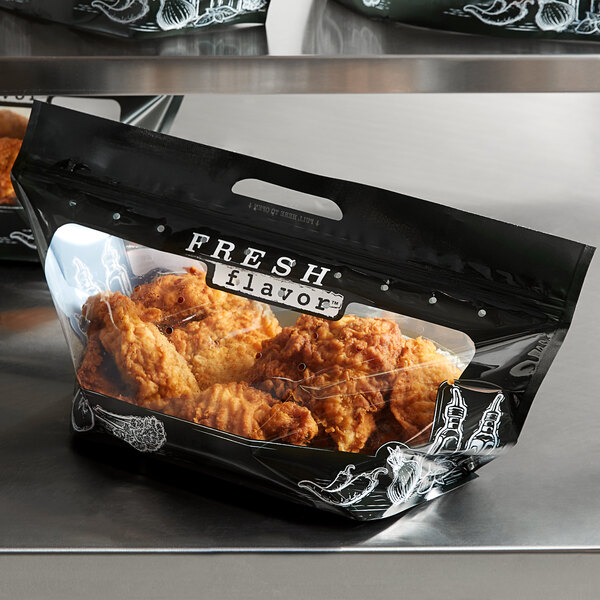 A plastic bag of 12 pieces of fried chicken with "Fresh Flavor" on the label.