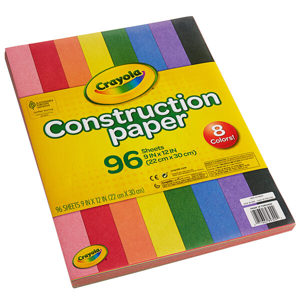 Crayola 993000 9" x 12" 8-Assorted Color Construction Paper - 96/Pack
