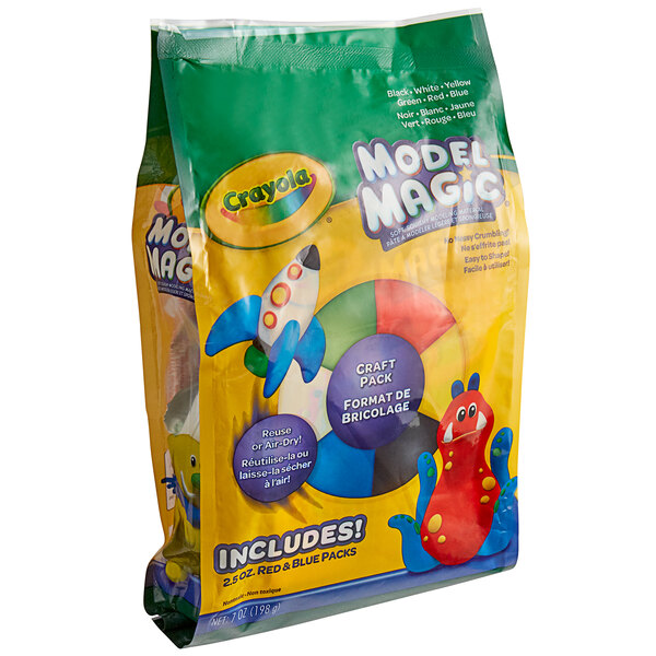 A yellow and green bag of Crayola Model Magic® in white packaging.