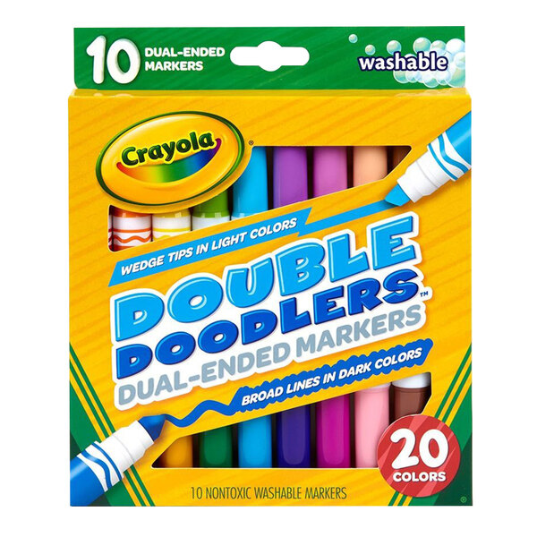 Crayola Fabric Markers, 10 Colored Fabric Markers Red, Brown, Light Blue,  Orange, Yellow, Black, Violet, Light Green, Dark Green, Dark Blue 