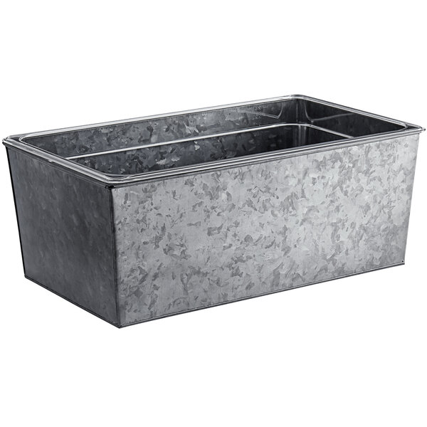 American Metalcraft Full Size Onyx Galvanized Metal Beverage Tub with