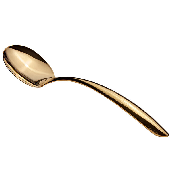 A gold Bon Chef serving spoon with a long handle.