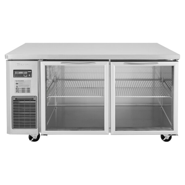 Turbo Air JUR-60-G-N J Series 60" Glass Door Undercounter Refrigerator with Side Mounted Compressor
