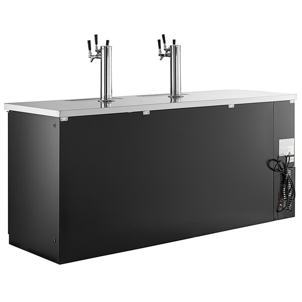 Avantco Black Kegerator / Beer Dispenser with 2 Triple Tap Towers (4
