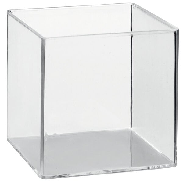 A clear plastic cube.