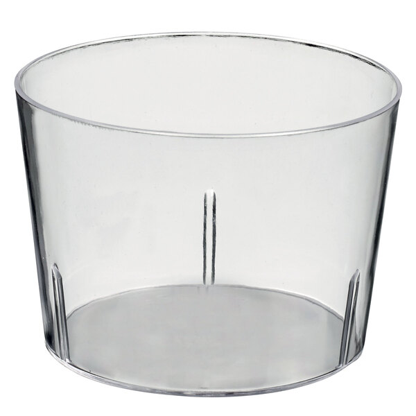 A clear plastic Solia Bodega cup on a white background.