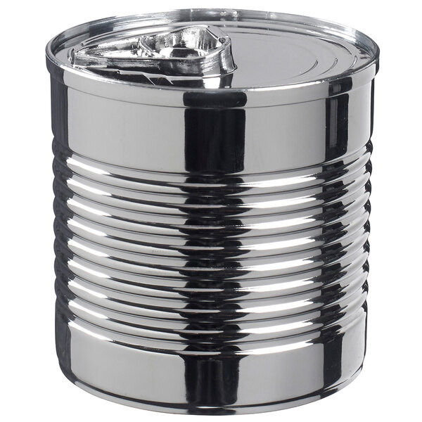 Solia PS34525 7.4 oz. Silver Plastic Tin Can with Lid - 100/Case