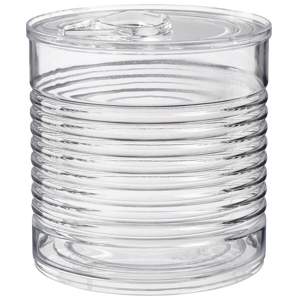 4 oz Round Clear Plastic Tin Can - with Lid