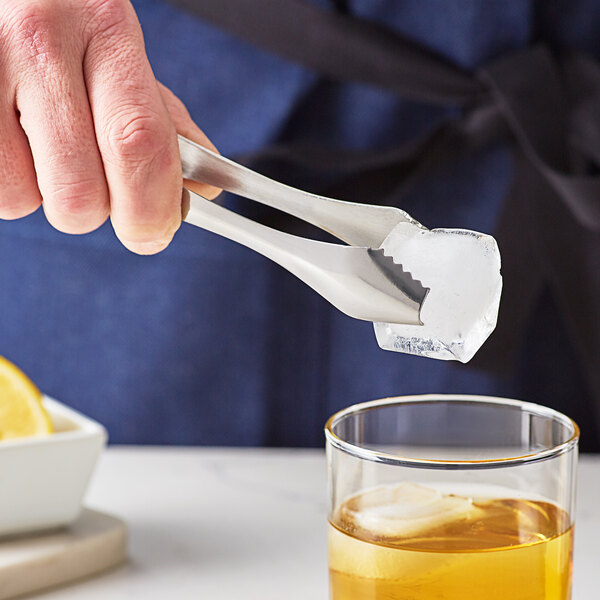 Carlisle 607691 7" 18/8 Stainless Steel Serrated Ice Tongs