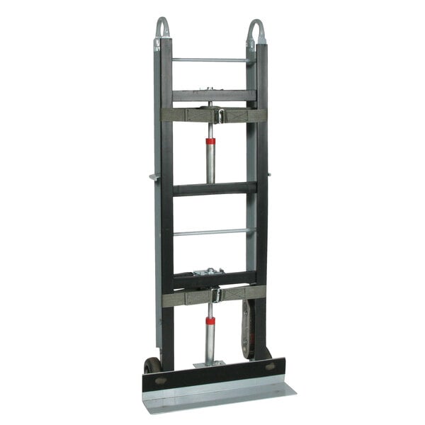 A black and silver Wesco Industrial Products appliance hand truck with two wheels.