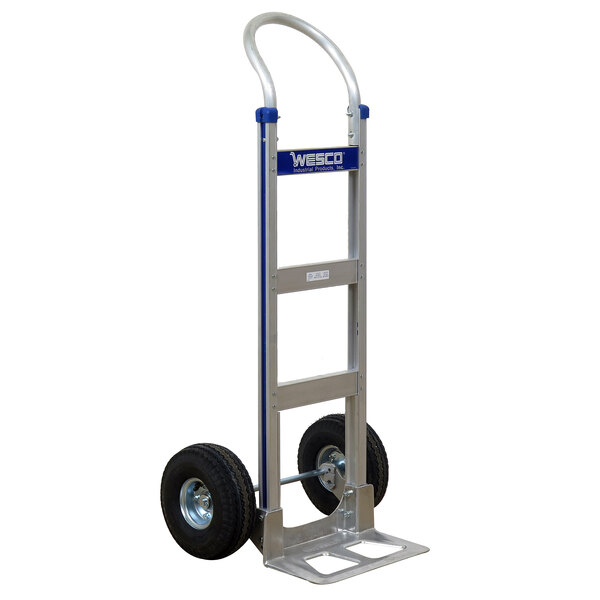A Wesco hand truck with wheels and a handle.