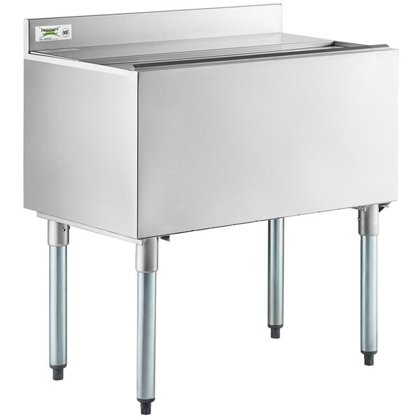 24 x 18 Stainless Steel Portable Ice Bin with Sliding Lid