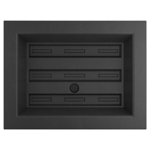 A black rectangular Regency end cap with holes.