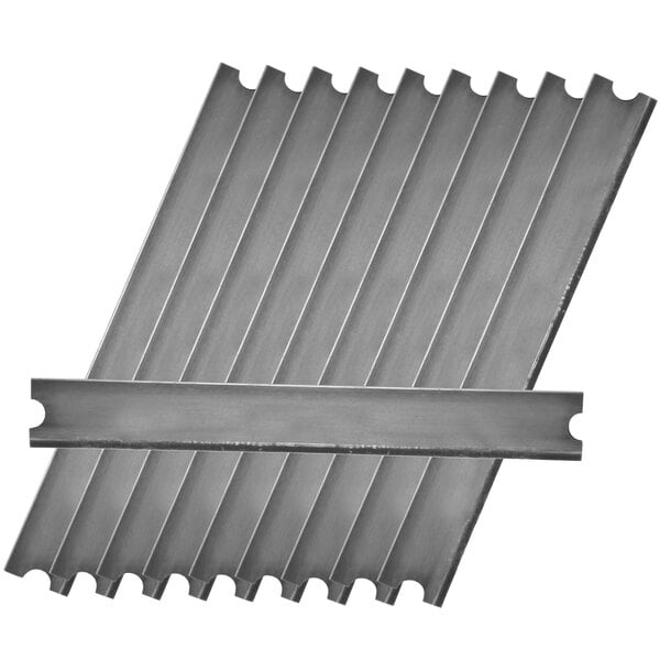 A metal plate with two strips of metal on it.