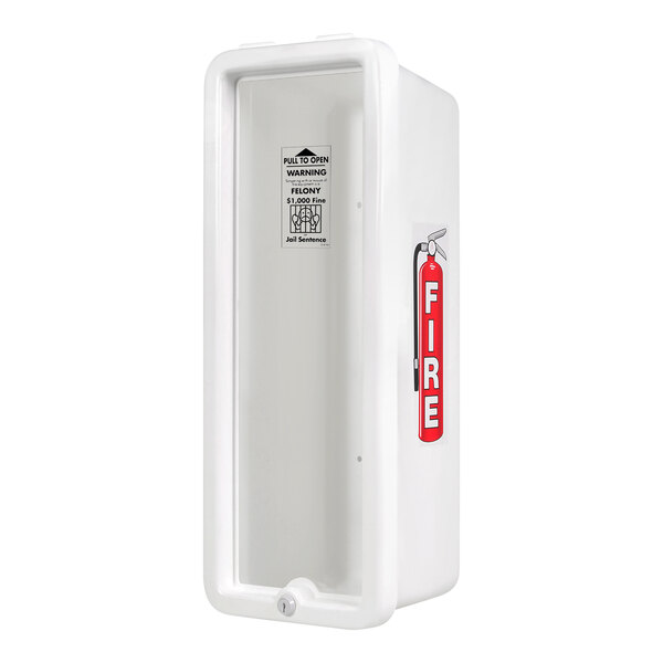 Cato 11001-P Island Chief White Surface-Mounted Fire Extinguisher Cabinet with Pull-Panel for 10 lb. Fire Extinguishers