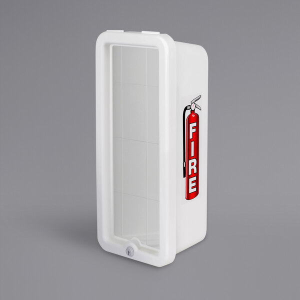 Cato 10501-O Chief White Surface-Mounted Fire Extinguisher Cabinet for 5 lb. Fire Extinguishers