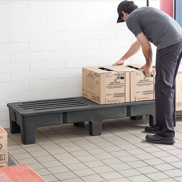 Regency 60" x 22" x 12" Black Plastic Heavy-Duty Dunnage Rack with Slotted Top - 1750 lb. Capacity