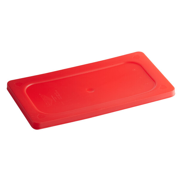 Vollrath 52432-02 Super Pan V 1/3 Size Red Flexible Steam Table / Hotel Pan Lid