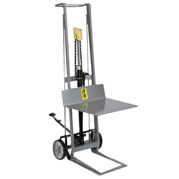 Wesco Industrial Products 400 lb. 2 Wheel Aluminum Hydraulic Pedalift with 22" x 20" Platform and 54" Lift Height 260005