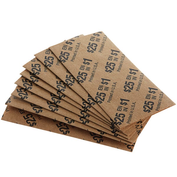 A stack of brown paper envelopes with black text.