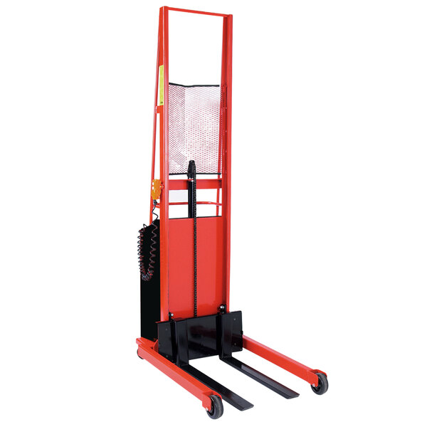 Wesco Industrial Products 1,000 lb. Power Lift Straddle Fork Stacker with 30" Forks and 56" Lift Height 261031