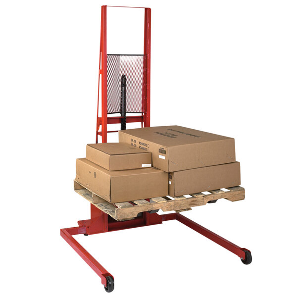 Wesco Industrial Products 260075 1000 lb. Wide Straddle Fork Stacker with 30" Forks and 56" Lift Height