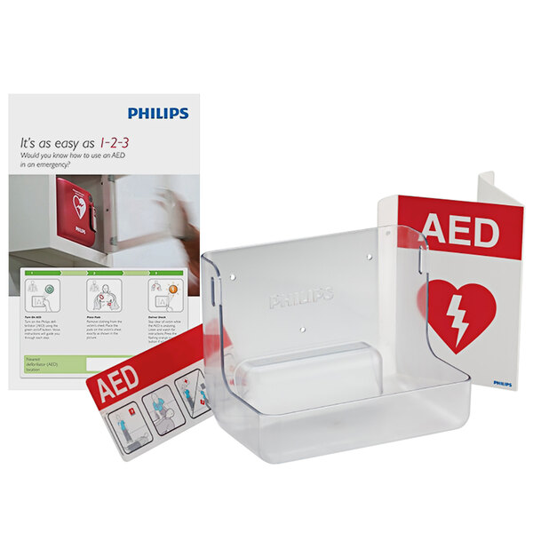 Philips 861477 AED Awareness Sign and Wall Bracket Bundle