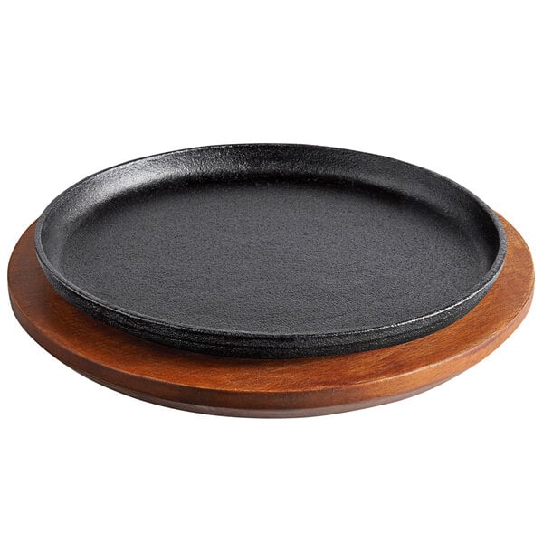 Round Pre-Seasoned Shallow Cast Iron Fajita Pan Skillet - China