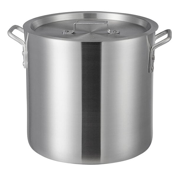 Vigor SS1 Series 60 Qt. Heavy-Duty Stainless Steel Aluminum-Clad Stock Pot  with Cover