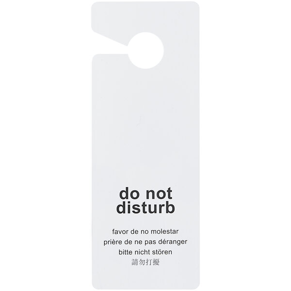  Do Not Disturb Door Hanger Black Plastic with White