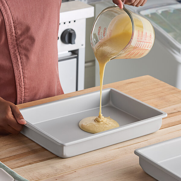 Fat Daddio's POB-9132 ProSeries 13" x 9" x 2" Rectangular Anodized Aluminum Straight-Sided Cake Pan