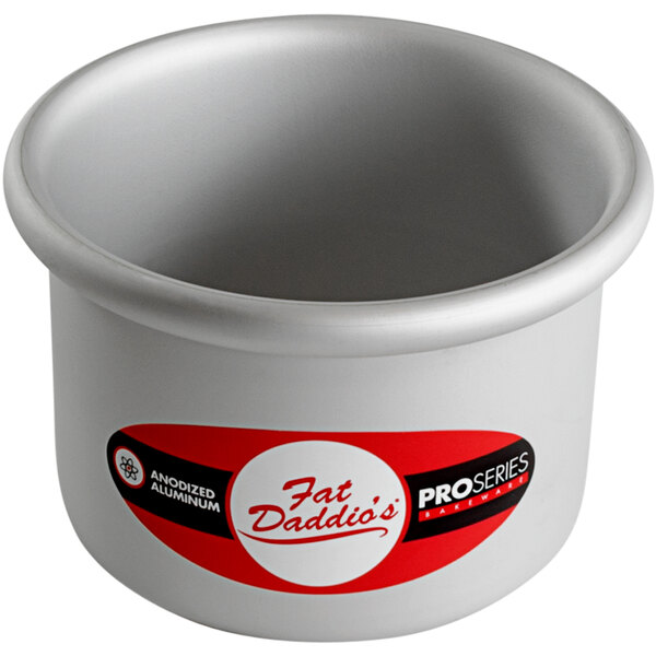 Fat Daddio's PRD43 ProSeries 4" x 3" Round Anodized Aluminum Mini Straight Sided Cake Pan