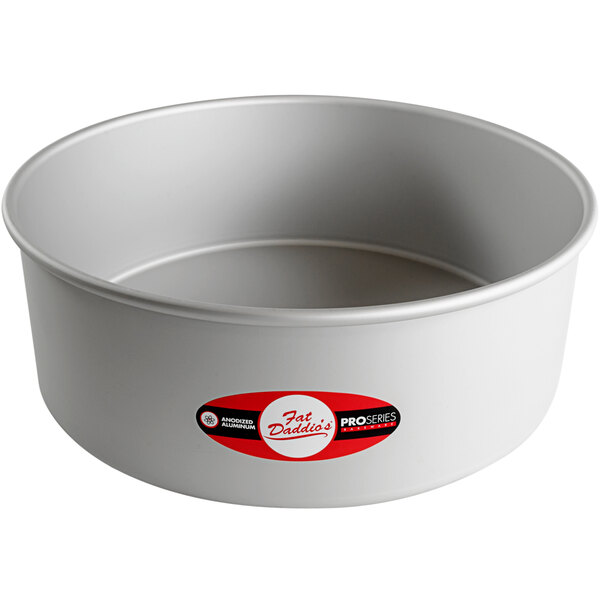 Fat Daddio's PRD104 ProSeries 10" x 4" Round Anodized Aluminum Straight Sided Cake Pan