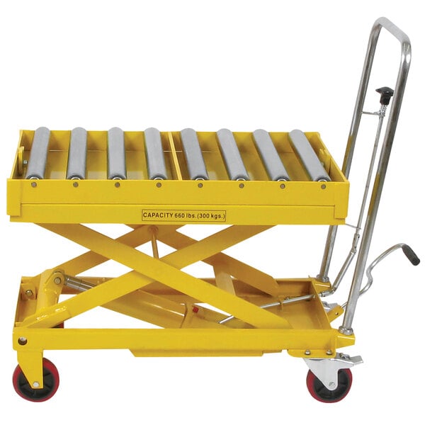 Wesco Industrial Products 273269 19" x 32" Roller Top Scissors Lift Table, 660 lb. 12" - 38" Lift