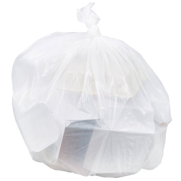 Aluf Plastics 8 gal. 0.9 Mil White Trash Bags 20 in. x 29 in. Pack of 45 for Bathroom, Bedroom, Office and Kitchen